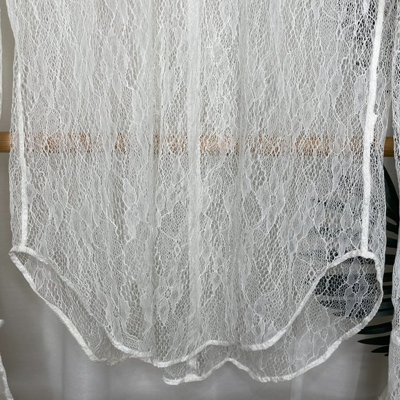 SOLD Witchery Cream Lace Blouse Top 12 - Picture 5 of 10